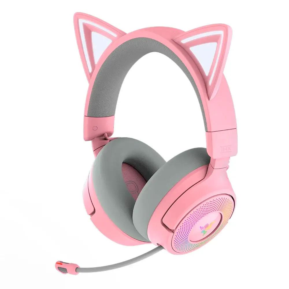 Headset Gaming RAZER Kraken Kitty V3 Pro Quartz (Binaural - Com fios e sem fios - Circum-aural - Rosa), miniatura 2
