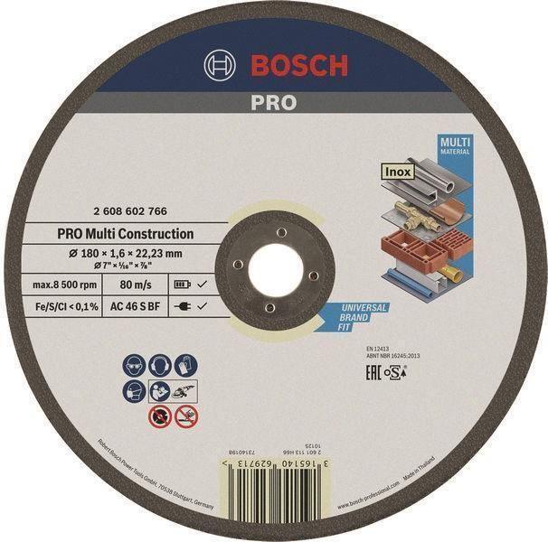 Disco de Corte BOSCH Professional Rapido Multi Construction 2608602766 (180 mm - 1,6 mm)