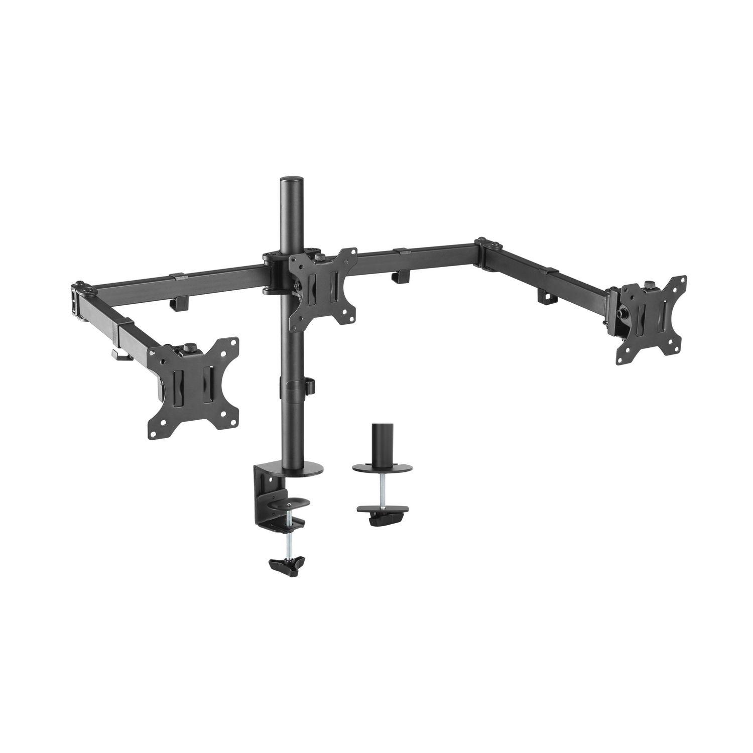 Suporte de Secretária para 3 Monitores AISENS DT27TSR-061 (13-27" - 7 kg por Monitor - Preto)