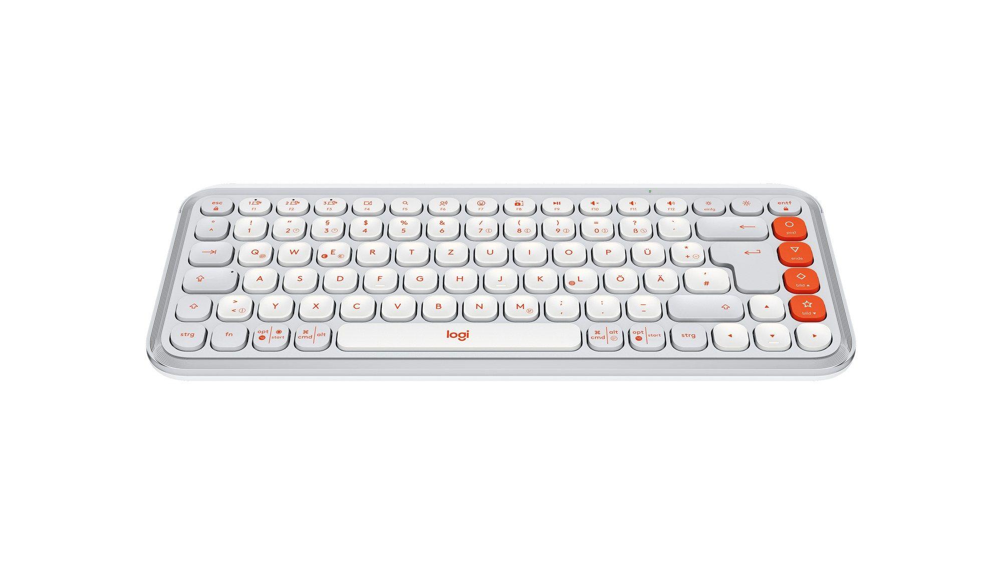 Teclado LOGITECH POP Icon Keys (Alemão - Teclas tesoura - Mini - Branco e Laranja) — miniatura 3