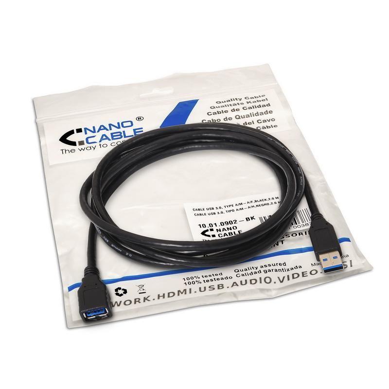 Cabo USB NANOCABLE 10.01.0901-BK (1 m - USB A - Preto), miniatura 2