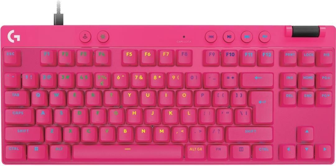 Teclado LOGITECH G PRO X TKL RAPID (Estados Unidos - Mecânico magnético - USB - Rosa)