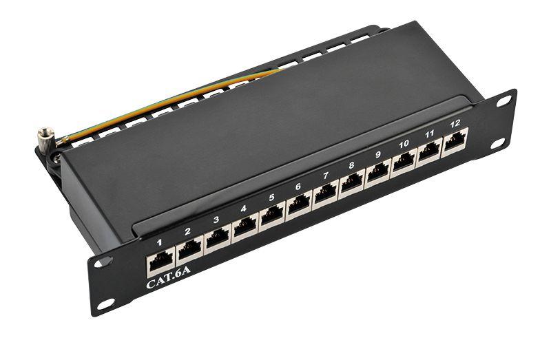 Painel de Patch LOGILINK NP0052B (10" - 12 Portas Cat6A STP - Preto)