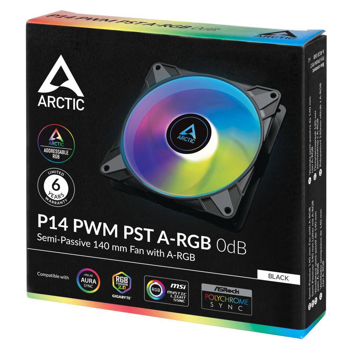 Ventoinha para Caixa de PC ARCTIC P14 PWM PST A-RGB 0dB (Não suportado - Preto) — miniatura 5