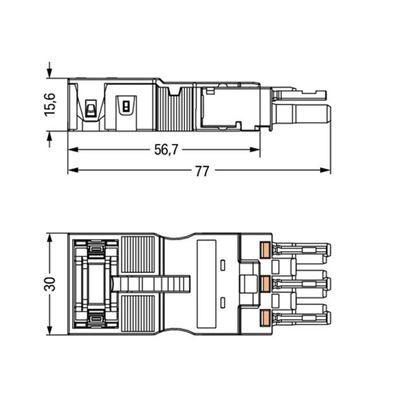 Conector Fêmea WAGO 770-203/035-000 (Poliamida - Preto), miniatura 2