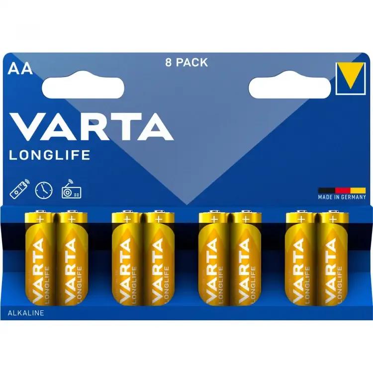Pilhas Alcalinas VARTA Longlife AA 04106 101 418 (8 unidades - formato AA), miniatura 2