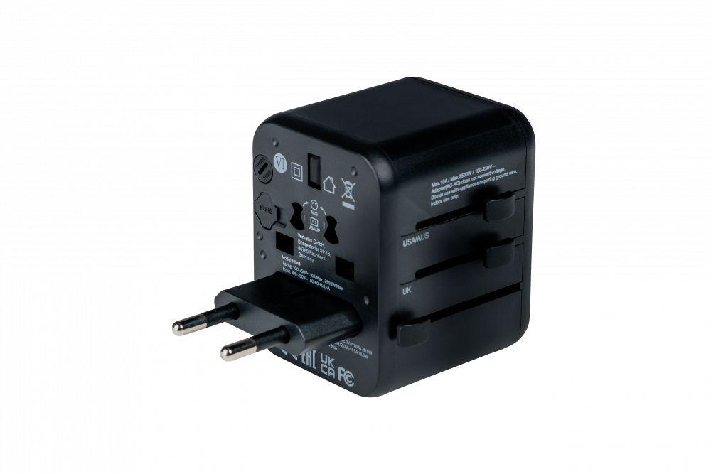 Adaptador de Viagem Universal VERBATIM UTA-02 (Policarbonato - Preto) — miniatura 4