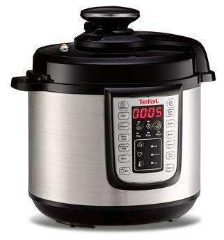 Panela de Pressão Elétrica Multicooker TEFAL Fast & Delicious CY505EE0 (Altura 37,3 cm - Preto/Prateado)