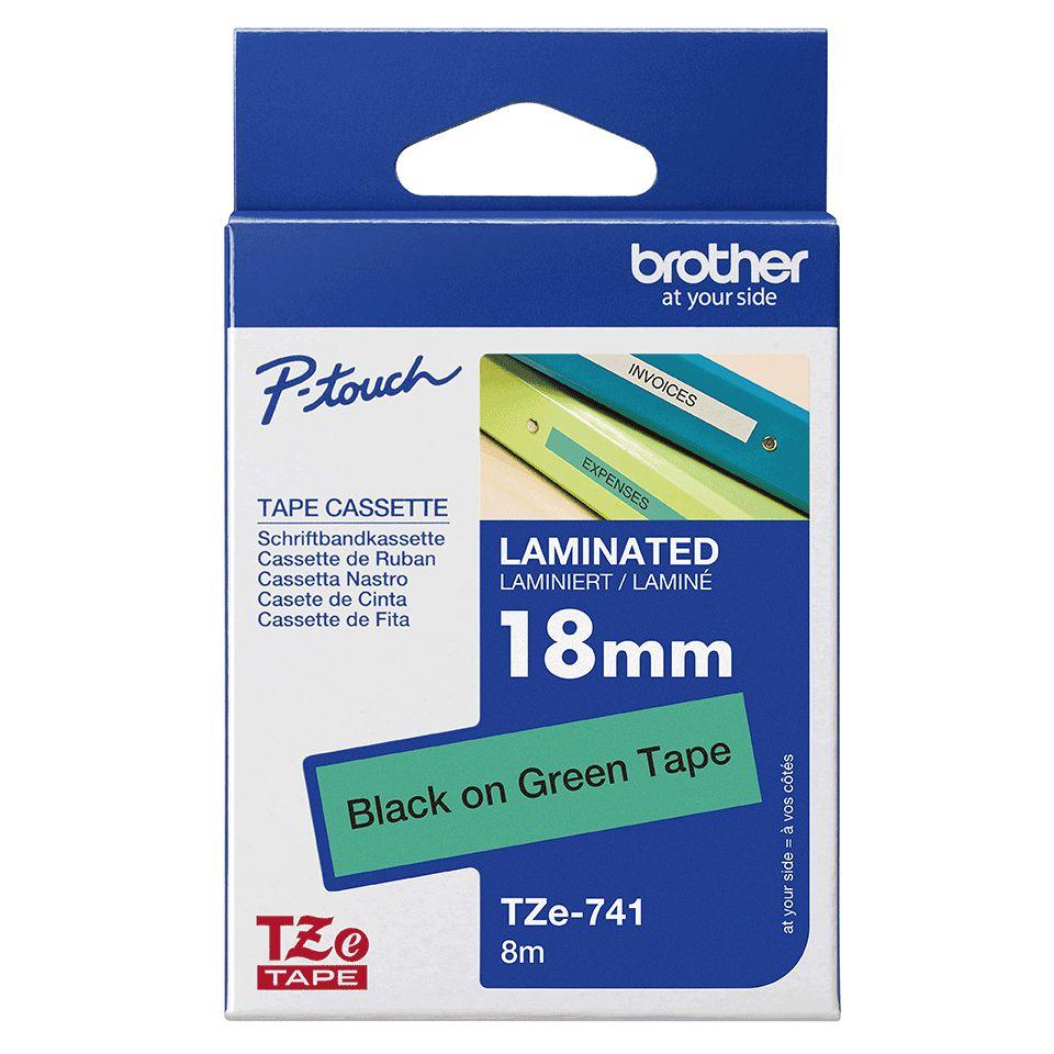 Fita de Rotuladora BROTHER TZe-741 (Preto sobre Verde), miniatura 4
