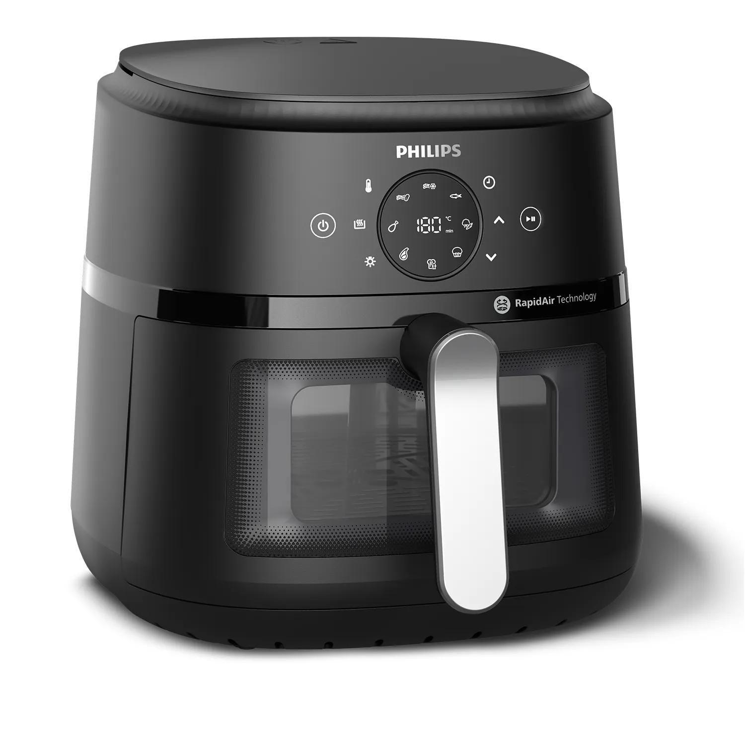 Fritadeira a Ar Quente Independente PHILIPS NA231/00 (1700 W - 200 °C - 60 °C - Preto e Prateado)