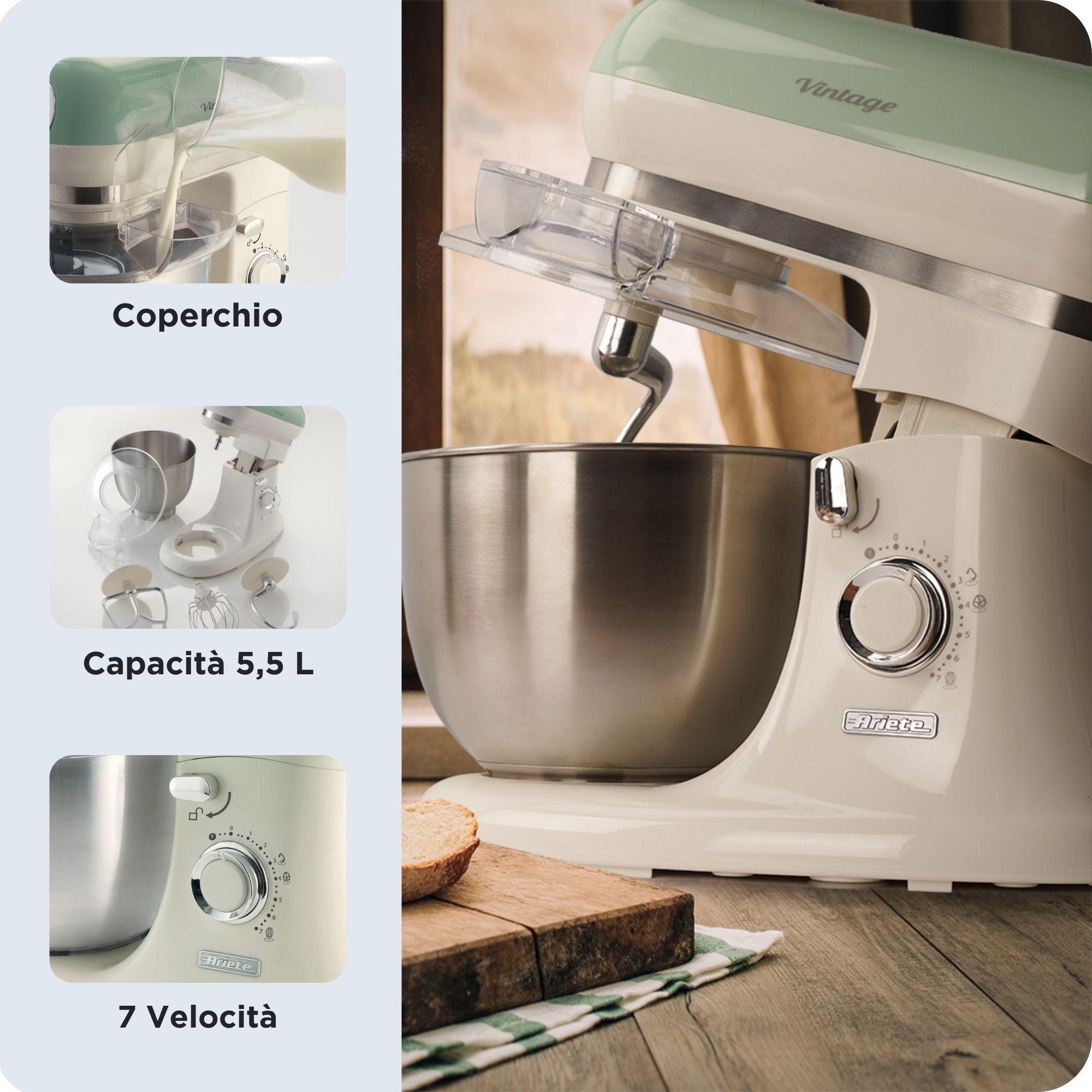 Batedeira ARIETE 1588/04 (1200 W - 5,5 l - Altura 38,5 cm - Verde e Branco), miniatura 3