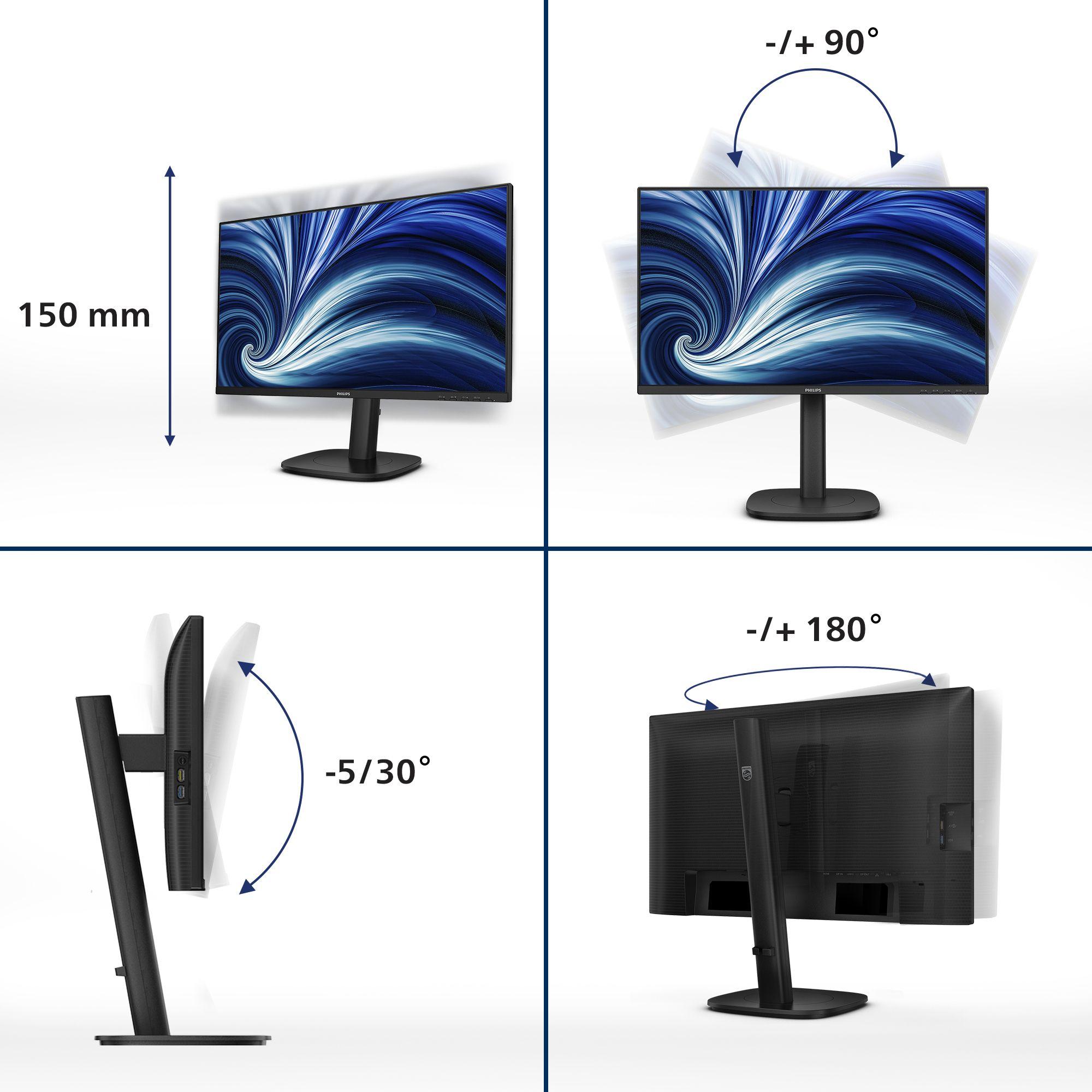 Monitor PHILIPS 24B2U3301/00 (23,8" - IPS - 120 Hz - Preto) — miniatura 2