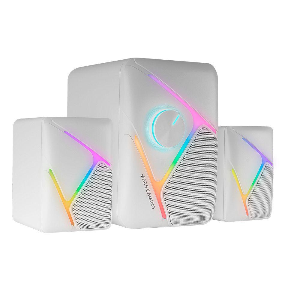 Colunas Gaming MARS GAMING MS-H21 (Com fios - USB - PC - Branco) — miniatura 2