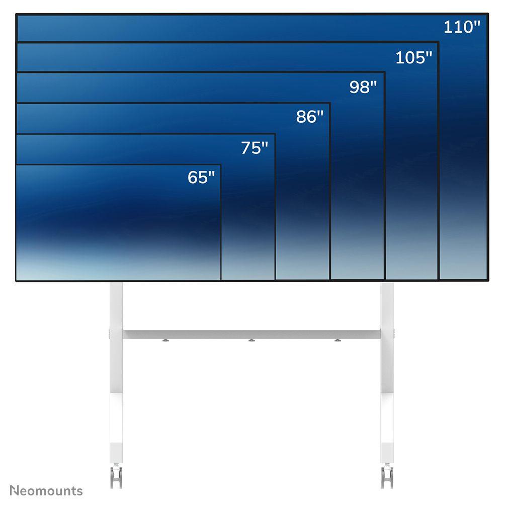 Suporte de Chão para Televisão com Rodas NEOMOUNTS FL50-575WH1 (65–115″ - 125 kg - Branco), miniatura 3
