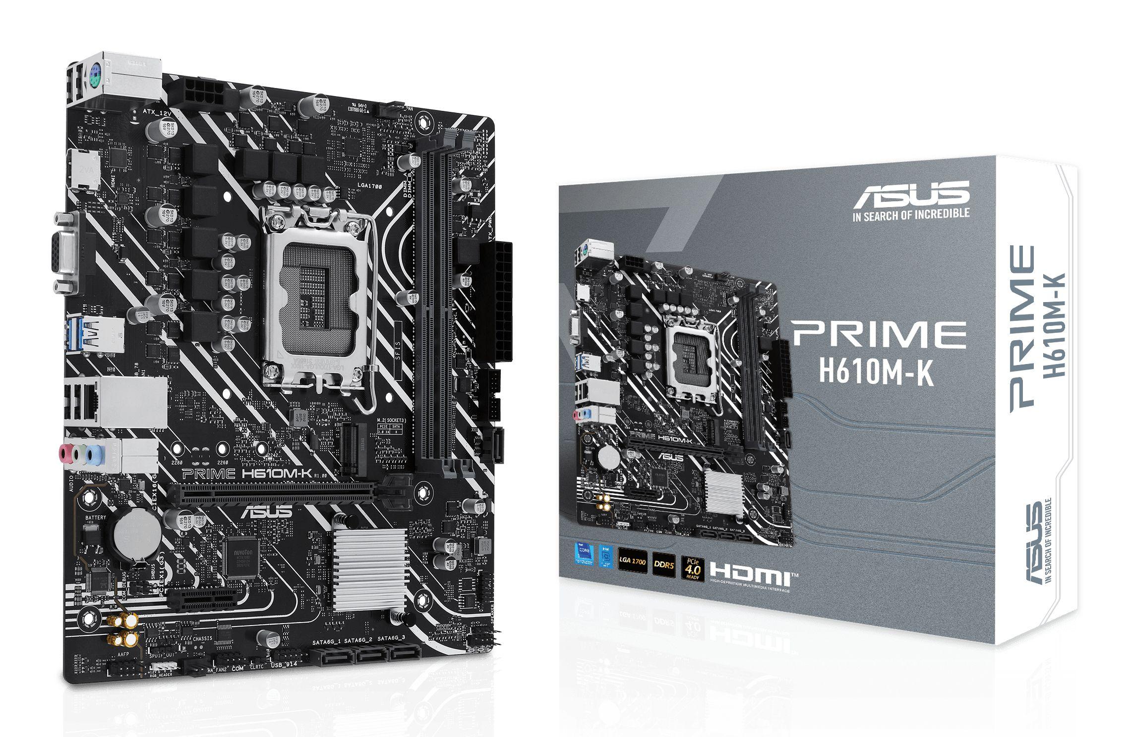 Motherboard ASUS Prime H610M-K (LGA 1700 - micro ATX - Duplo canal - Multicor)