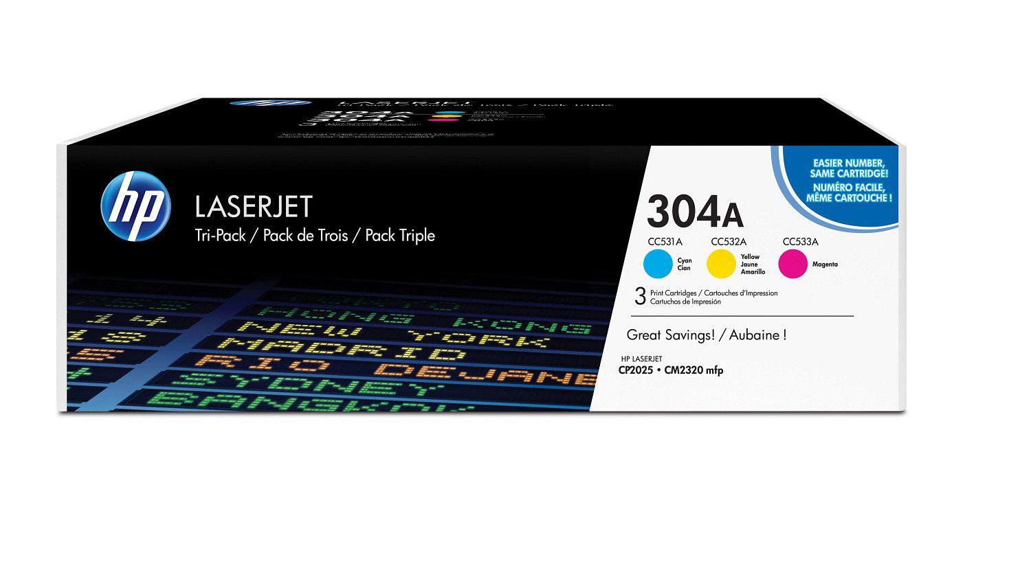 Pack de Toners HP 304A CF372AM (2800 páginas - Ciano, Magenta e Amarelo), miniatura 2