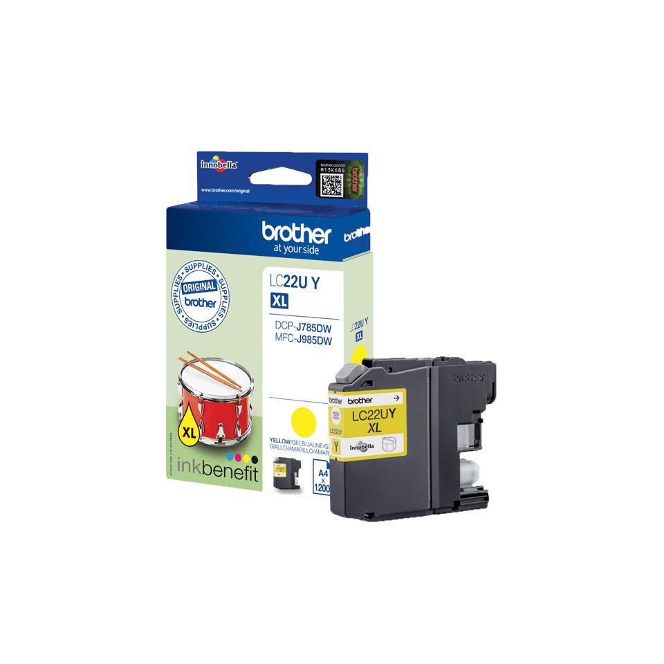 Tinteiro BROTHER LC22UY (1200 páginas - Amarelo)