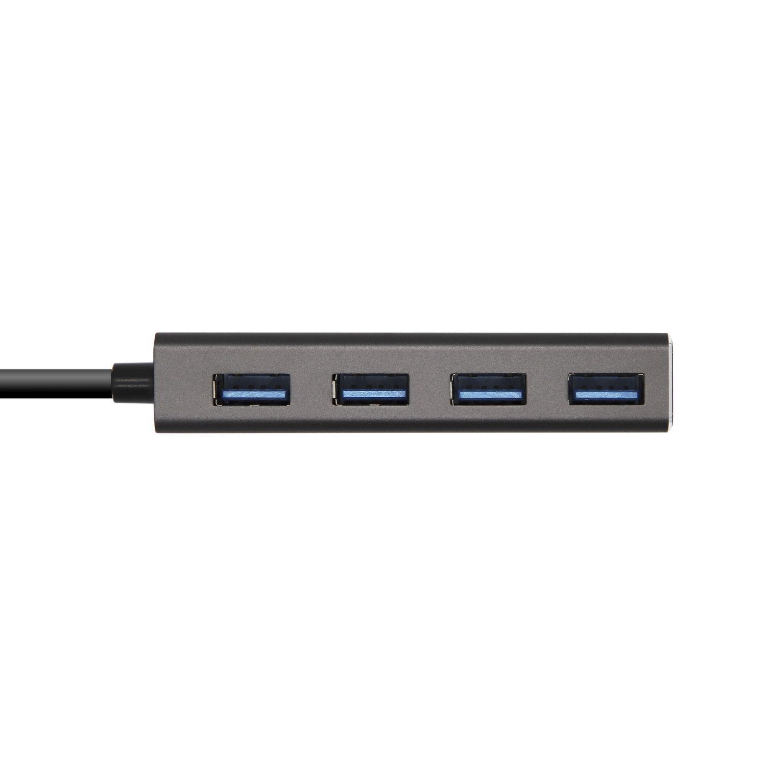 Hub USB-C AISENS A109-0403 (0,15 m - Antracite), miniatura 2