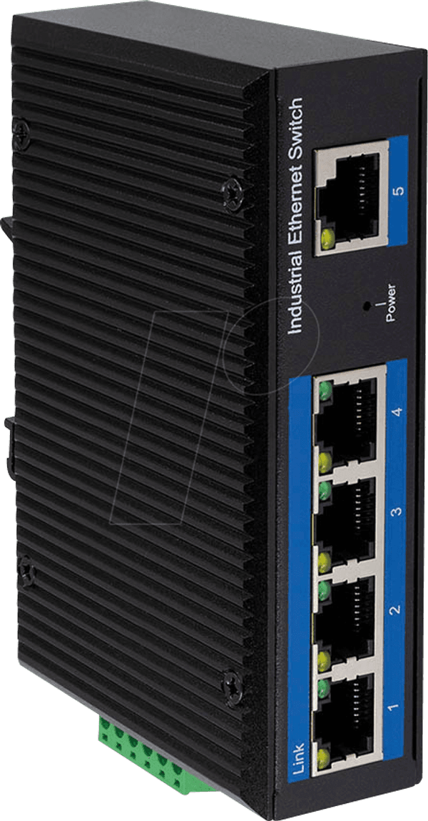 Switch Industrial LOGILINK NS202 (RJ45 - 10/100/1000 Mbps - Calha DIN - Preto)