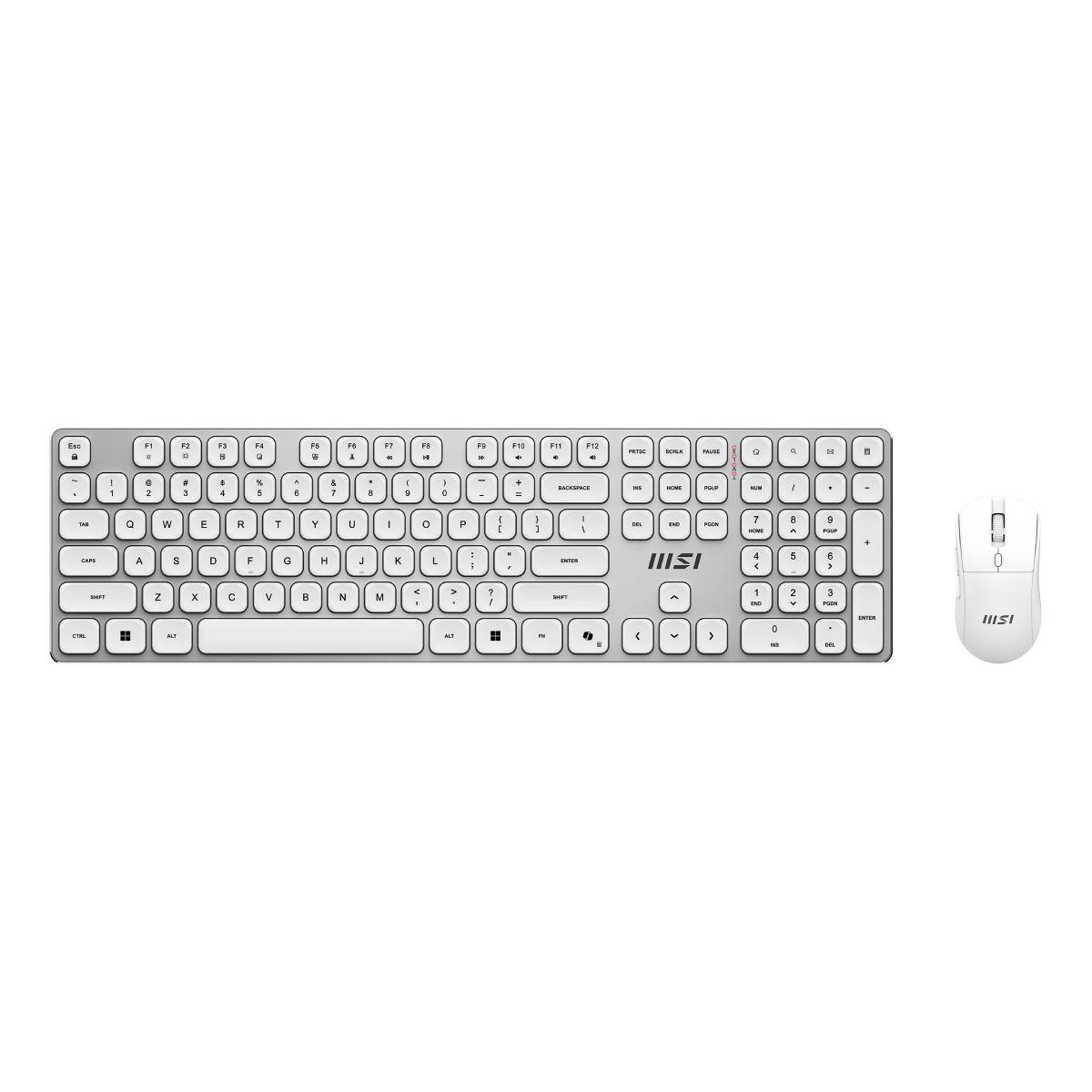 Conjunto de Teclado e Rato MSI FORGE K210 W COMBO (QWERTY ES - Interruptor de chave mecânico - Tamanho completo - Branco) — miniatura 2
