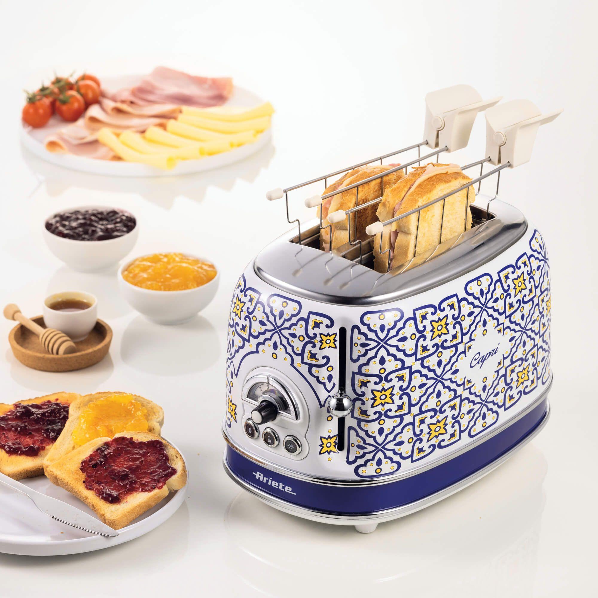 Torradeira ARIETE 0155/0C (810 W - Metal - Altura 20 cm - Branco e Azul Claro), miniatura 2