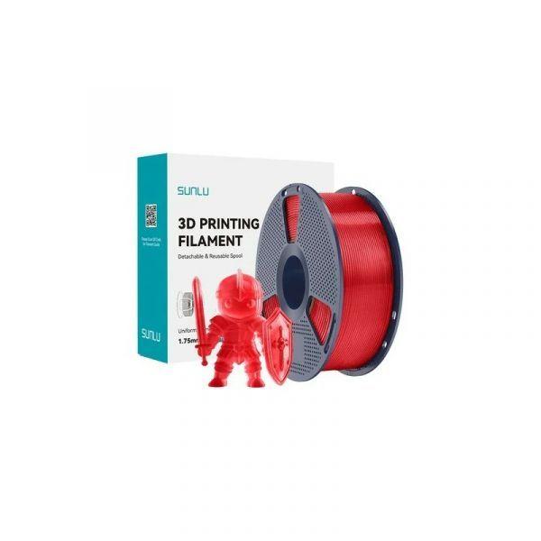 Filamento para Impressora 3D SUNLU PLA+ TR (Vermelho Transparente) — miniatura 2