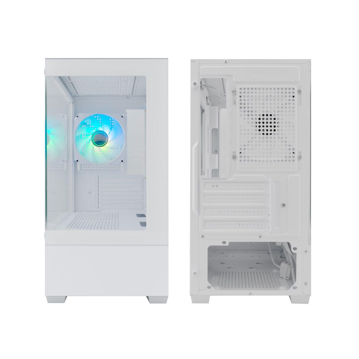 Caixa de Computador Gaming COOLBOX GM200 Vision Lite (Micro ATX, Mini-ITX - Micro Tower - Aço, vidro temperado - Branco) — miniatura 4