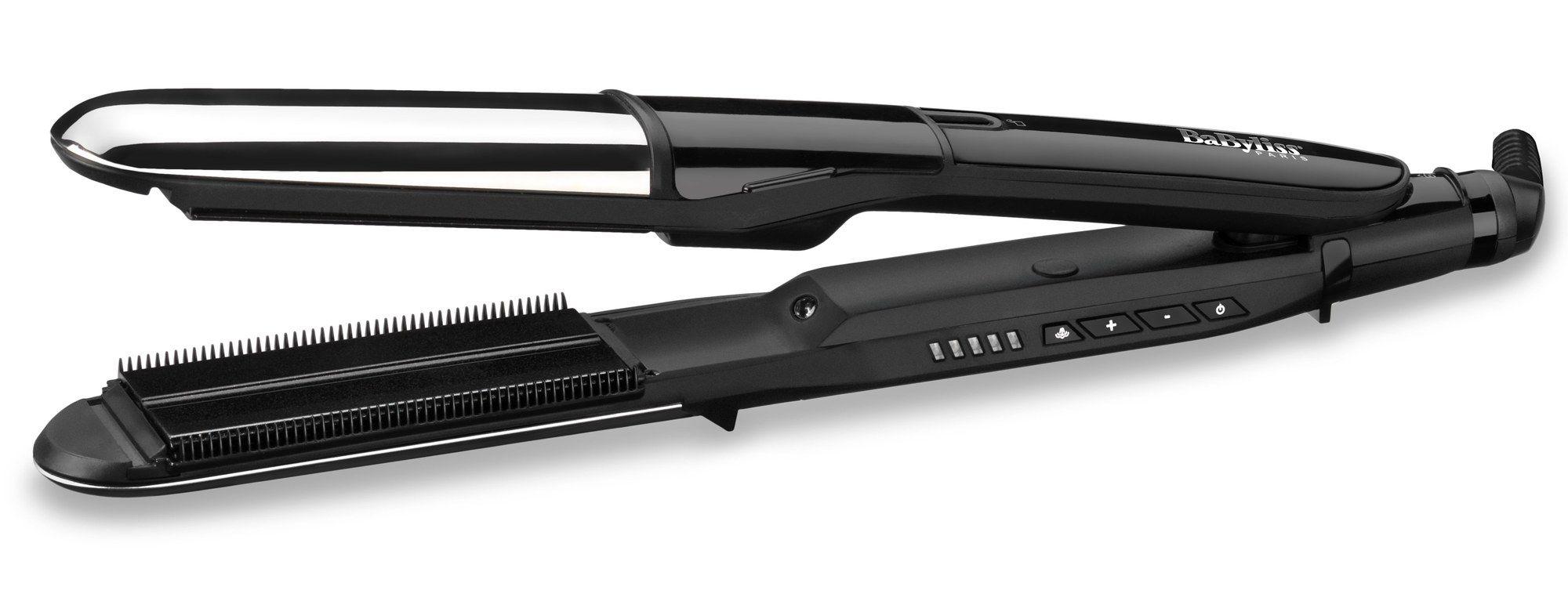 Alisador de Cabelo a Vapor BABYLISS ST496E (Plástico - Preto/Prateado)