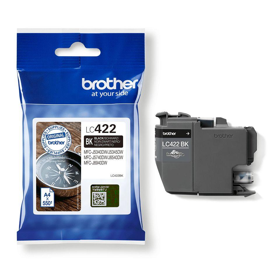 Tinteiro BROTHER LC422BK (550 páginas - Preto)