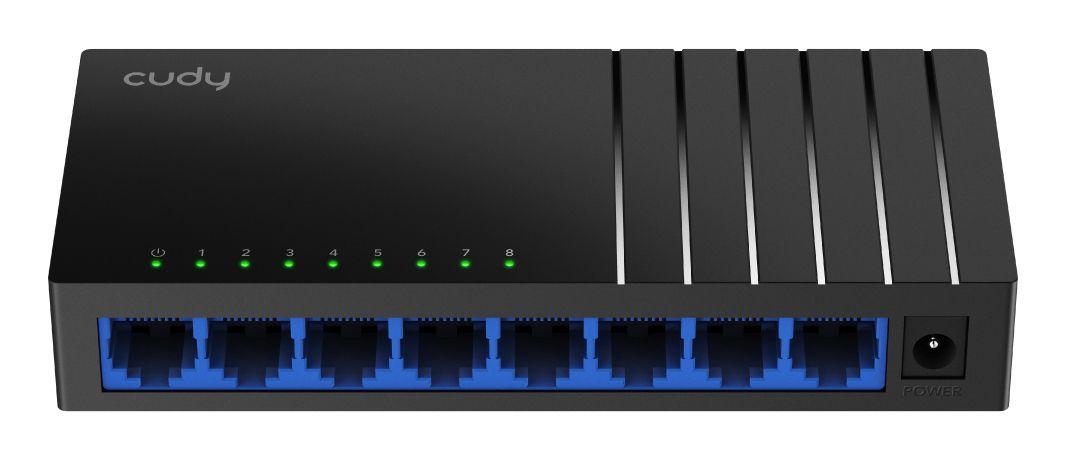 Switch de Rede CUDY GS108D (Gigabit Ethernet - 0,5 MB - 16 Gbit/s - Preto)