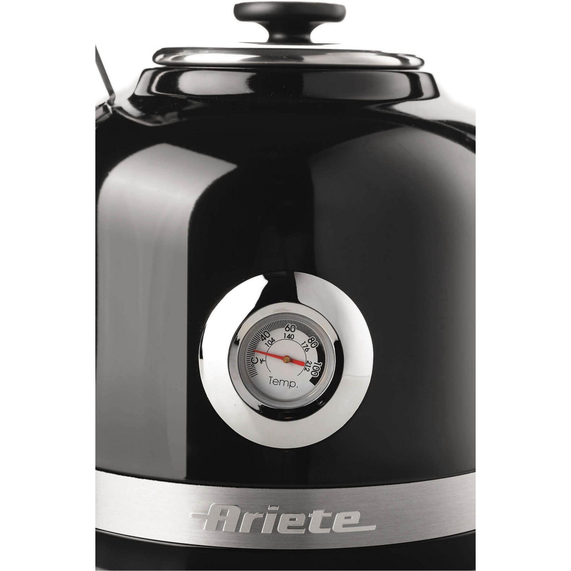 Jarro Elétrico ARIETE Moderna 2854/02 (2000 W - 1,7 l - Aço inoxidável - Preto), miniatura 2