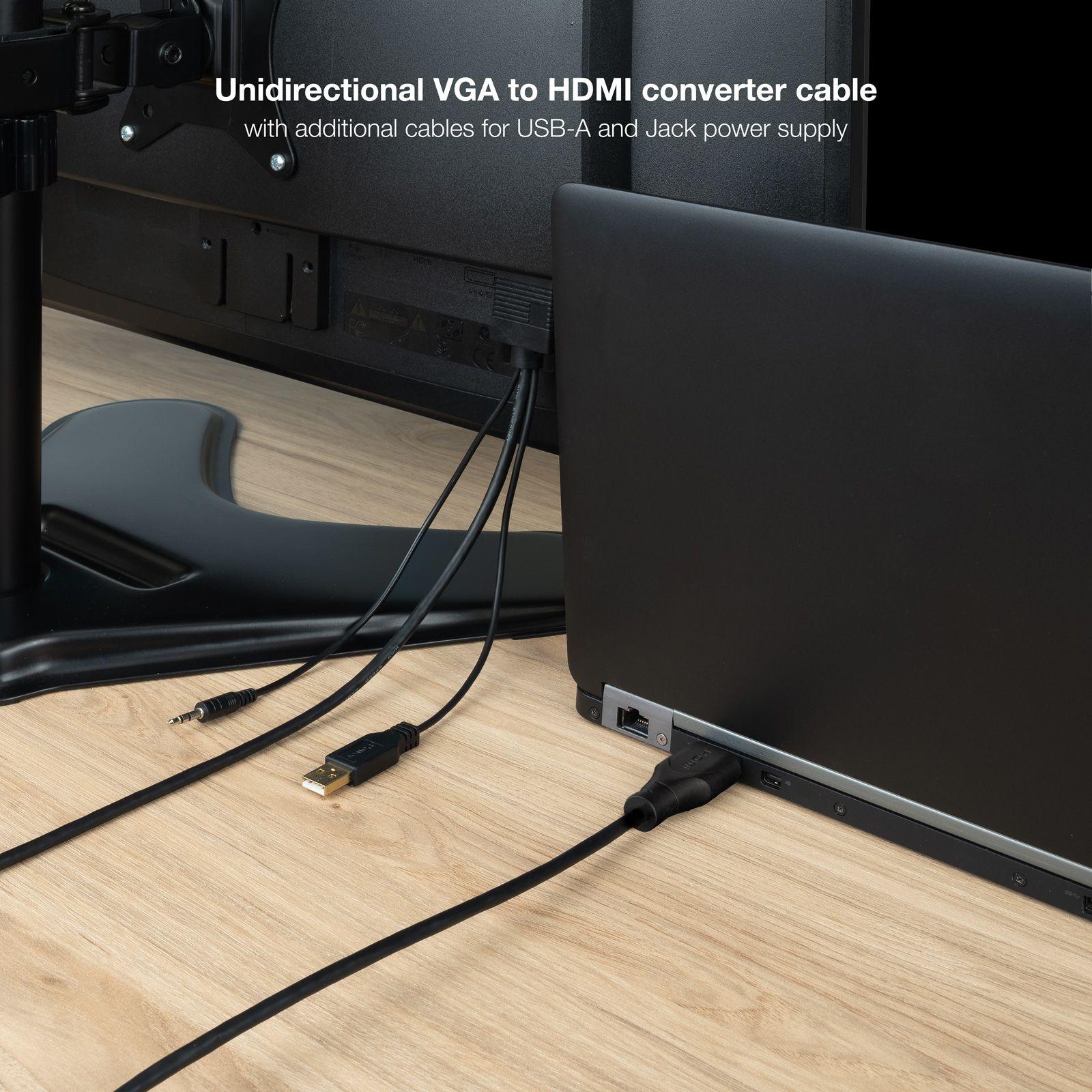 Cabo Conversor VGA para HDMI NANOCABLE 10.15.4612 (1,8 m - 60 Hz - Preto) — miniatura 5