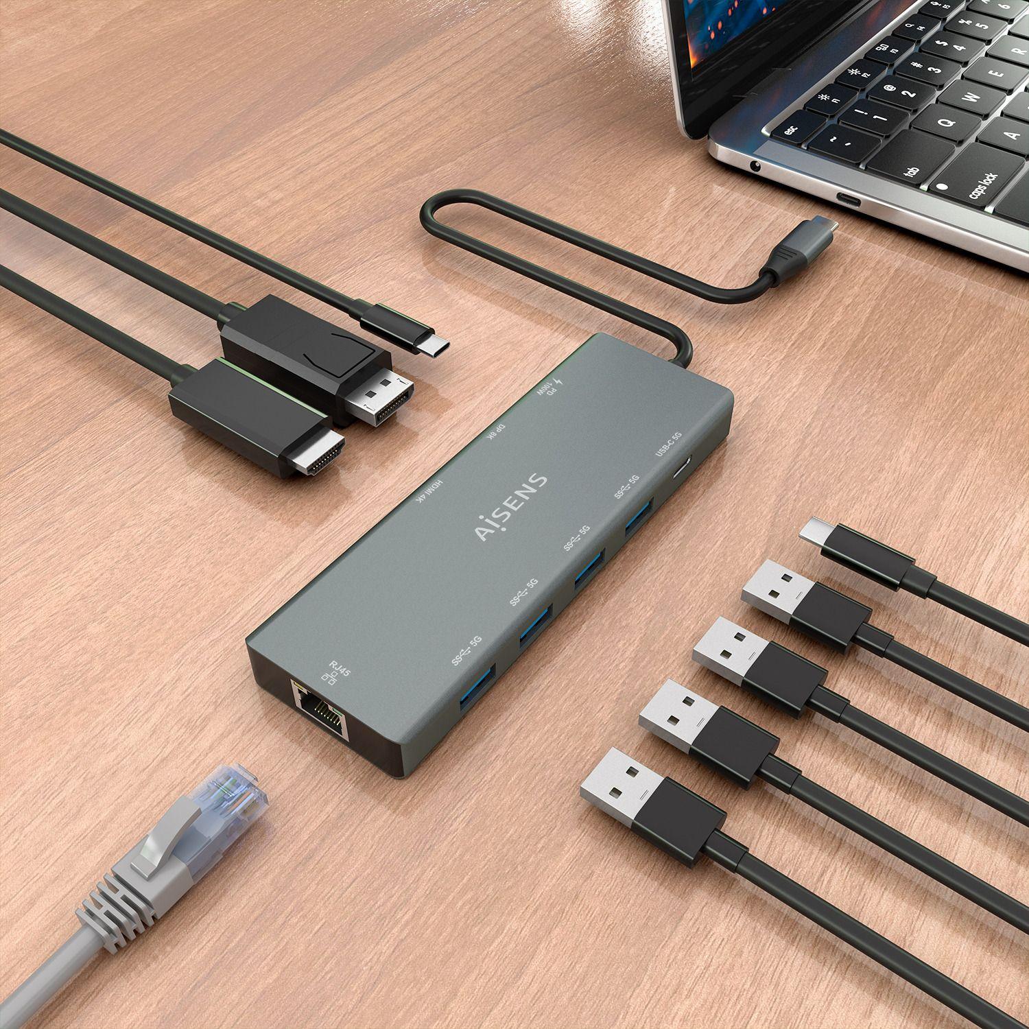 Base de Ligação USB-C AISENS ASUC-9P051-GR (0,2 m - Cinzento), miniatura 6