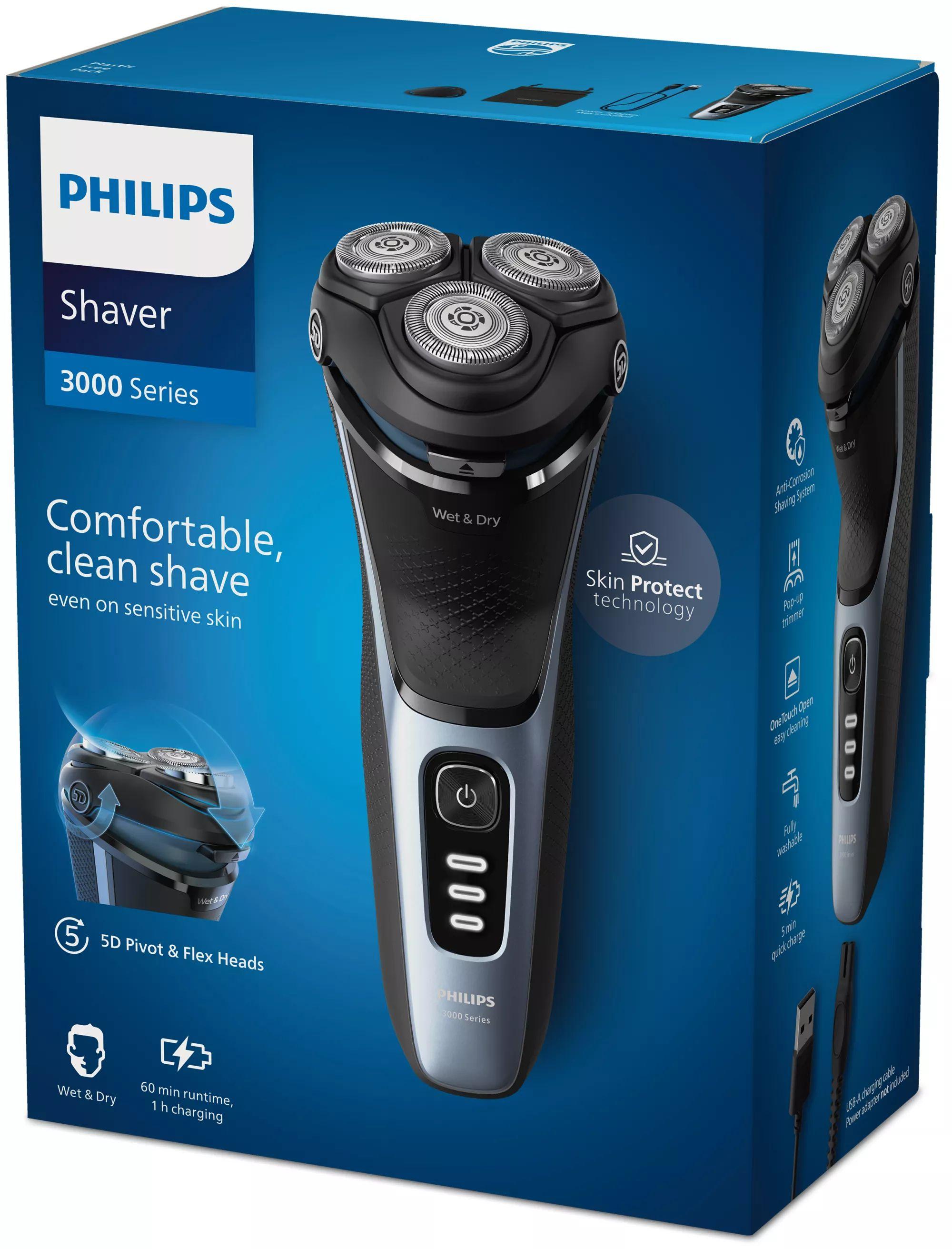 Máquina de Barbear PHILIPS Series 3000 S3243/12 (Azul/Preto), miniatura 2