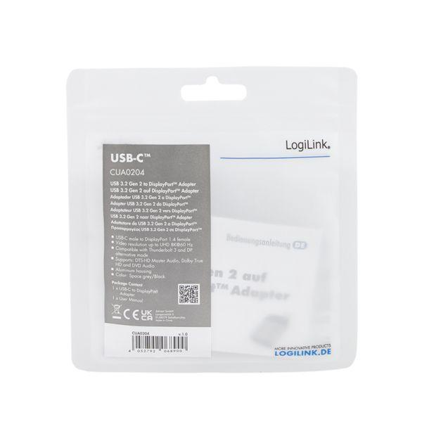 Adaptador USB-C para DisplayPort LOGILINK CUA0204 (USB-C - DisplayPort - Preto e Cinzento) — miniatura 4