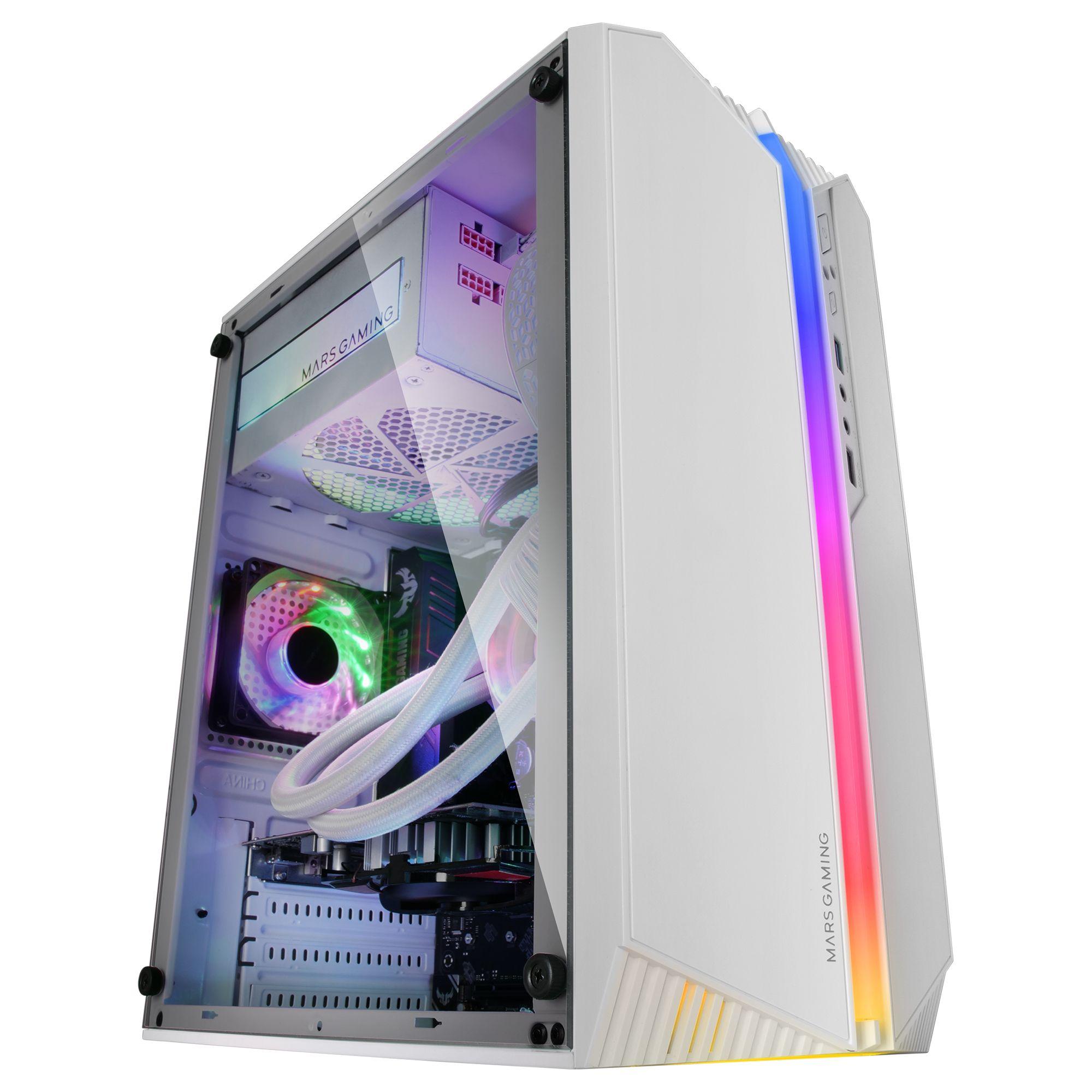 Caixa PC MARS GAMING MC-S1 (micro ATX, Mini-ITX - Mini Tower - Vidro temperado - Branco) — miniatura 4