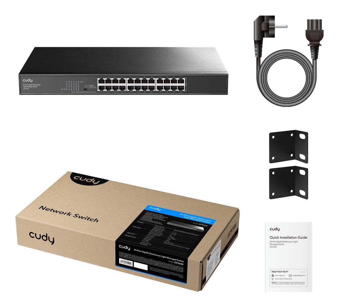 Switch Gerido CUDY GS1024E (Gigabit Ethernet - 0,5 MB - 48 Gbit/s - Preto) — miniatura 3