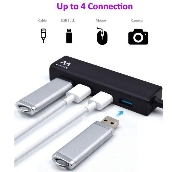 Hub USB EWENT EW1136 (0,15 m - Preto) — miniatura 4