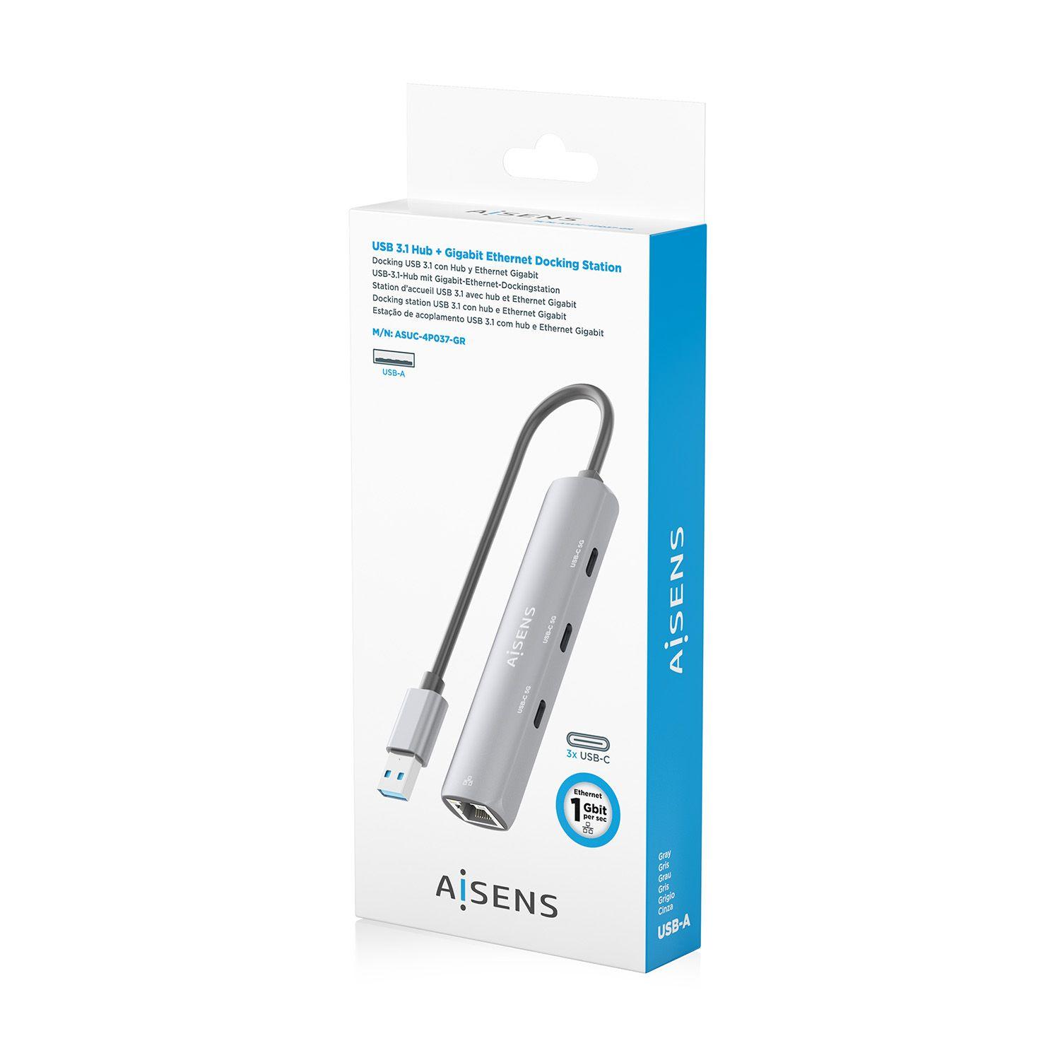 Adaptador de Rede USB AISENS ASUC-4P037-GR (0,15 m - Windows 10, Windows 11 - Cinzento) — miniatura 8