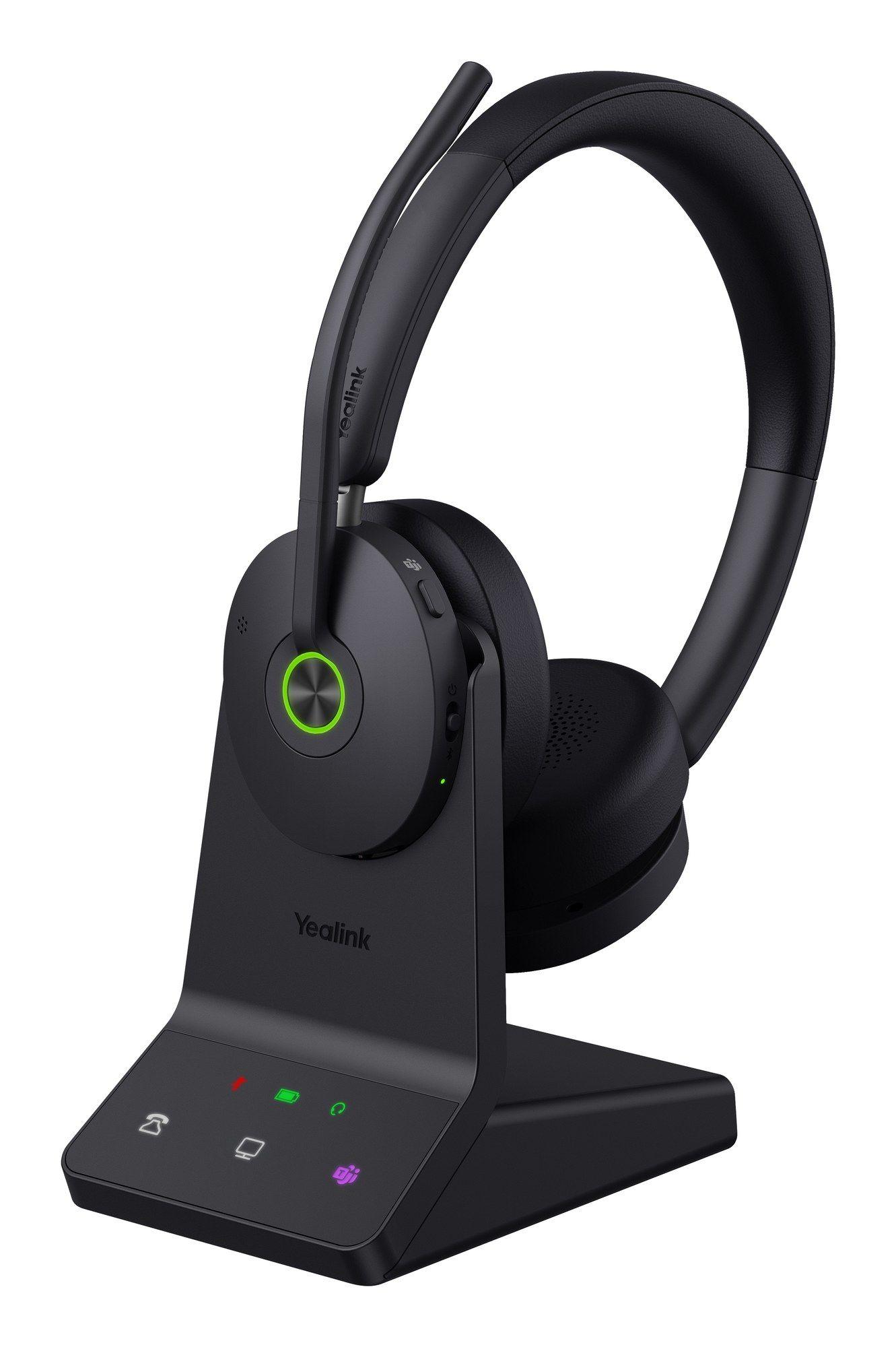 Headset YEALINK WH68 Teams (Binaural - Com fios e sem fios - Supra-aural - Preto)
