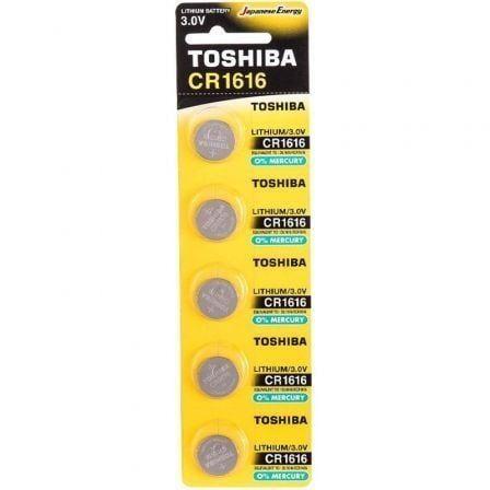 Pack de 5 Pilhas Botão TOSHIBA CR1616 PW BP-5 (Sem mercúrio, cádmio ou chumbo)