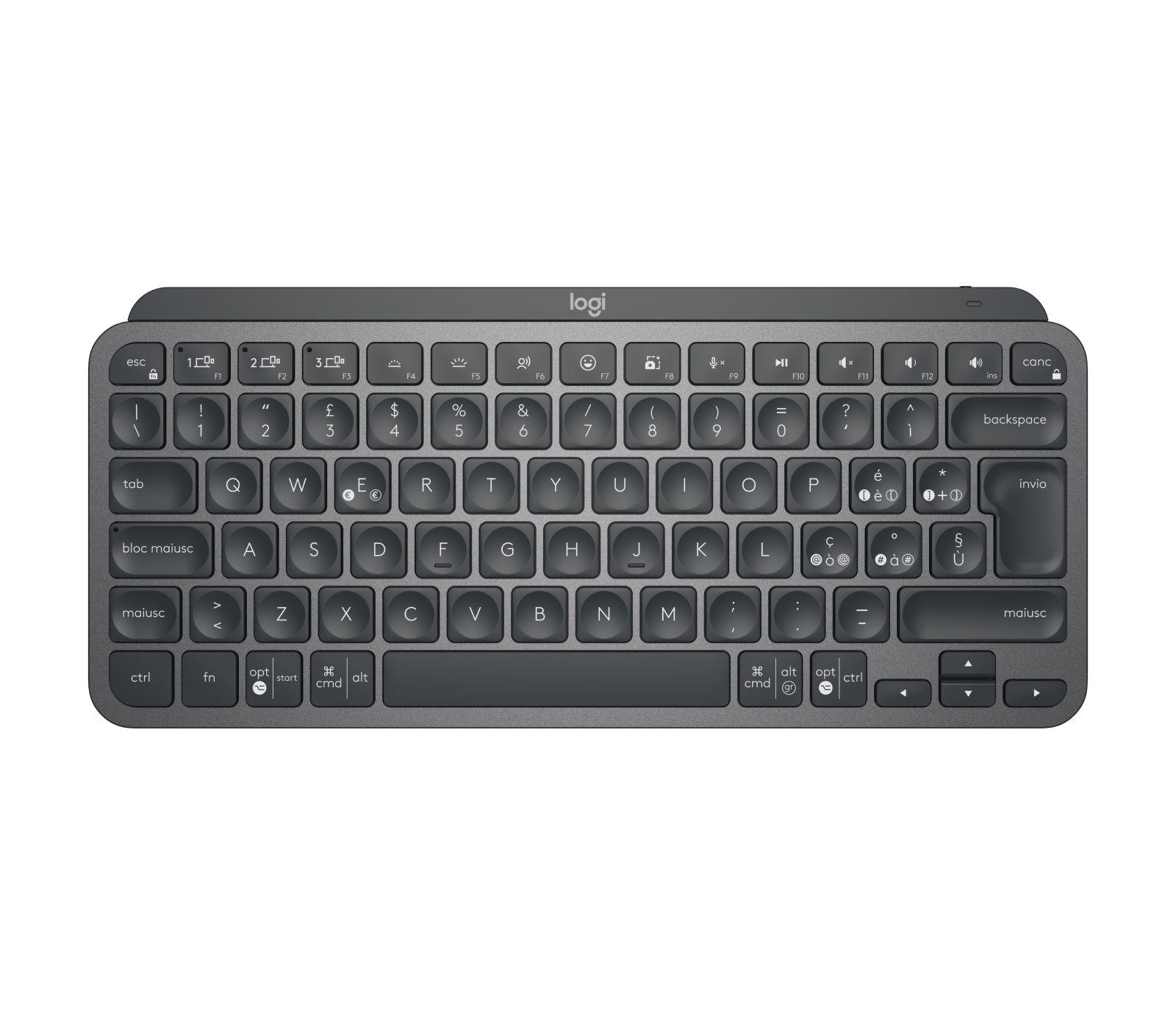 Teclado LOGITECH MX Keys Mini for Business (Italiano - Teclas tesoura - RF Wireless + Bluetooth - Grafite)