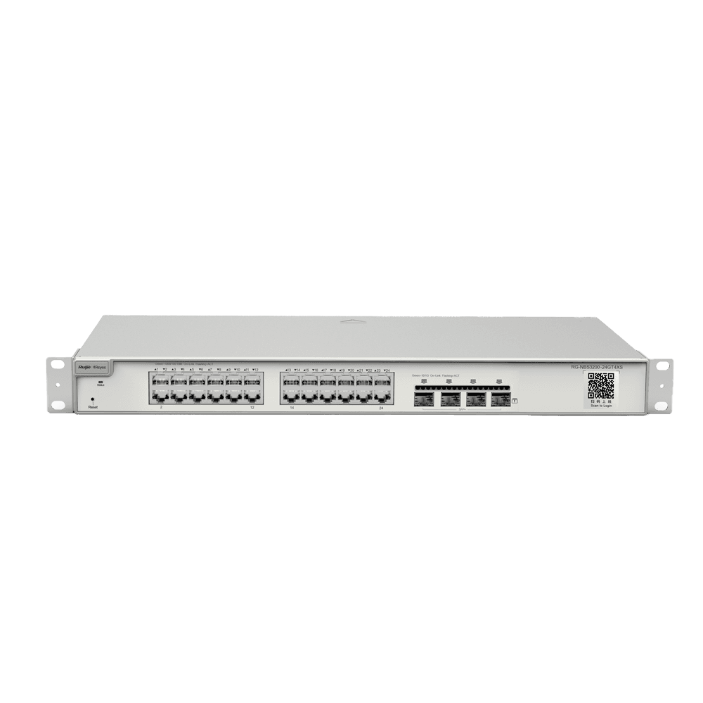Switch Gerível REYEE RG-NBS3200-24GT4XS (24 x Gigabit Ethernet - 4 x 10 Gbps - Em bastidor - Preto)