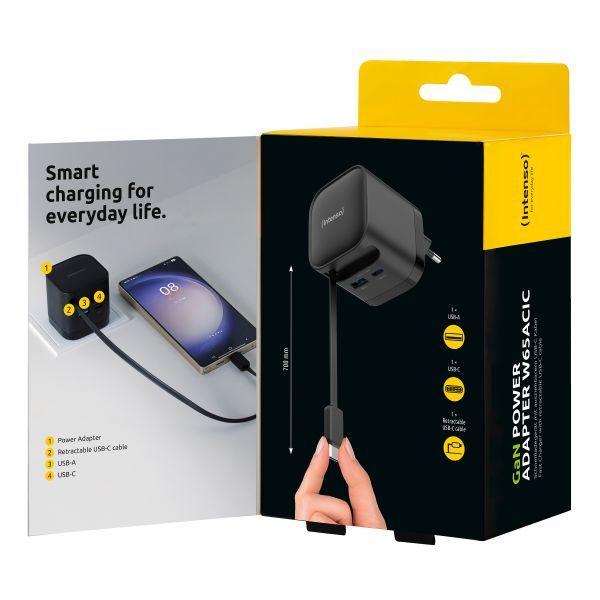 Carregador de Parede INTENSO W65ACIC (65 W - GaN - Preto), miniatura 3