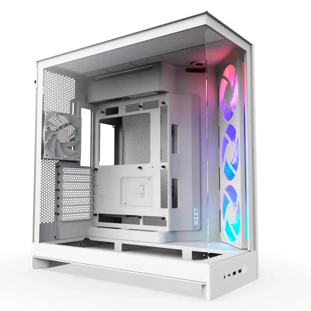 Caixa PC NZXT H9 Flow RGB (Mid Tower - SGCC, vidro temperado, rede - 16,5 cm - Branco) — miniatura 2