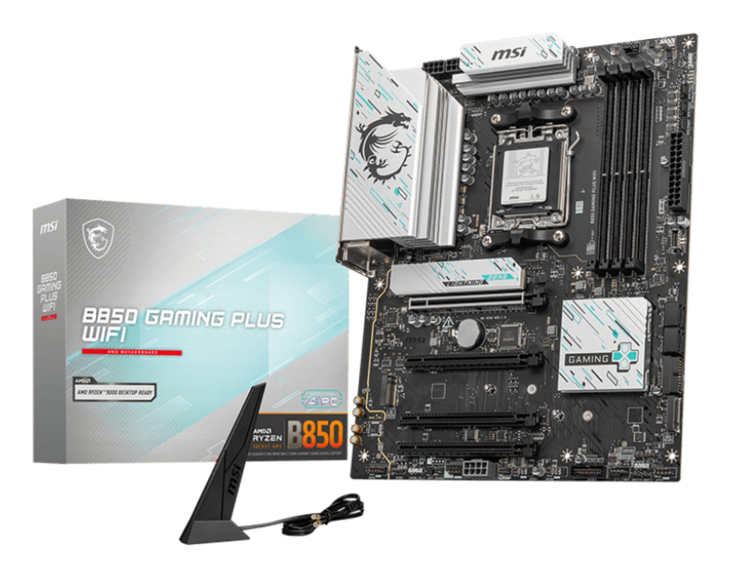 Motherboard MSI B850 GAMING PLUS WIFI (AM5 - ATX - Duplo canal - Preto)