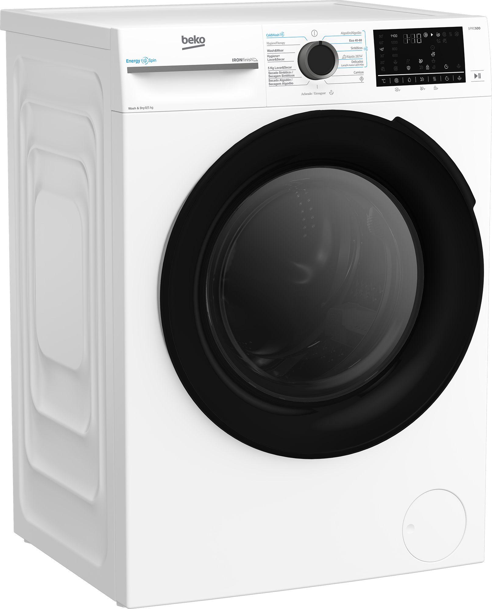 Máquina de Lavar e Secar Roupa Independente BEKO BM5DFT48437WB (B - 8 kg - 5 kg - Branco) — miniatura 2
