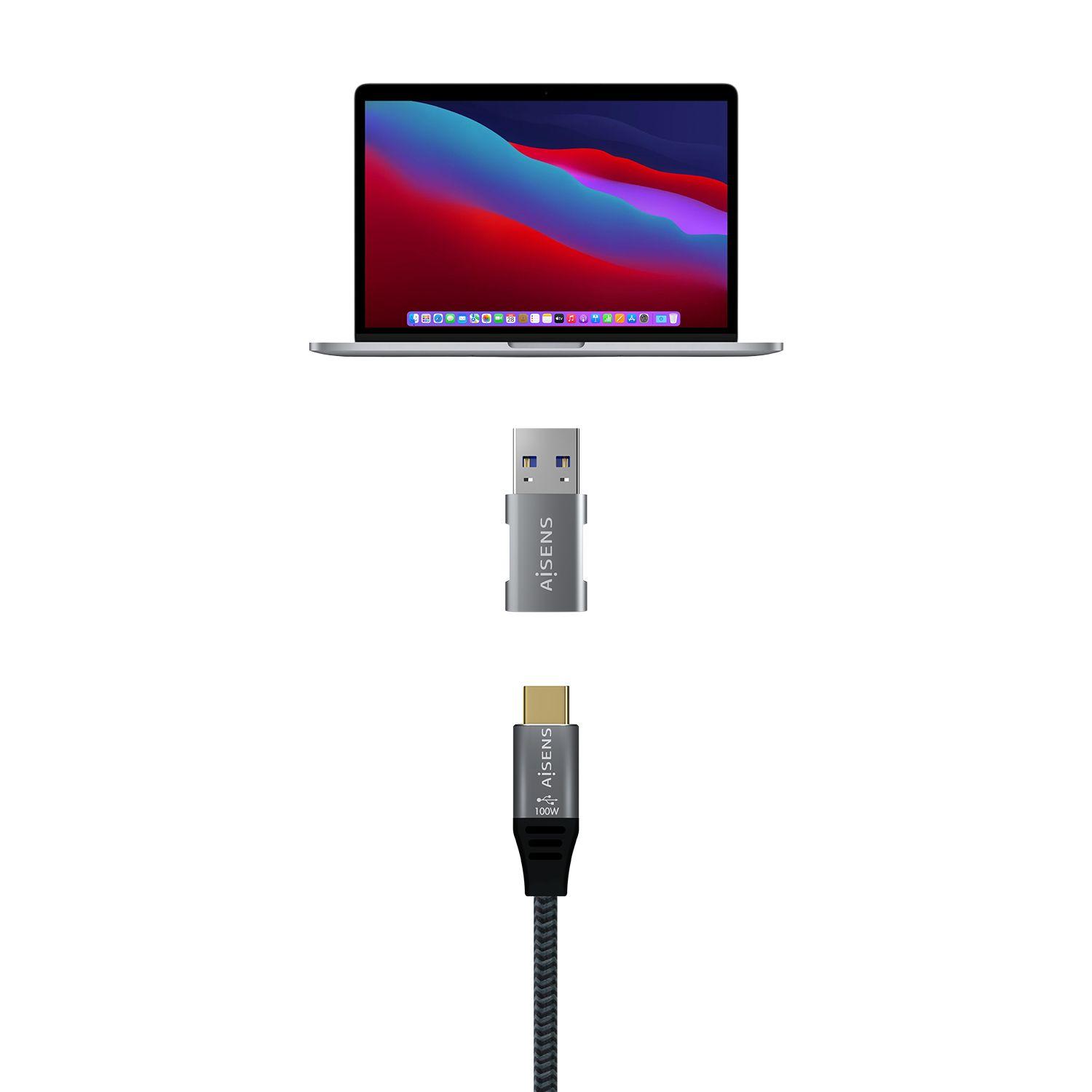 Mini Adaptador USB-C para USB-A AISENS A108-0655 (USB A - USB C - Cinzento) — miniatura 4