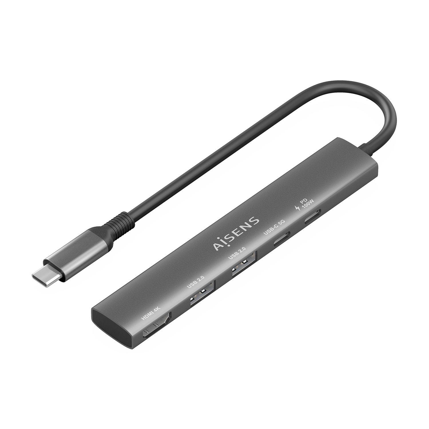 Dock USB-C AISENS ASUC-5P022-GR (0,15 m - Cinzento), imagem 1