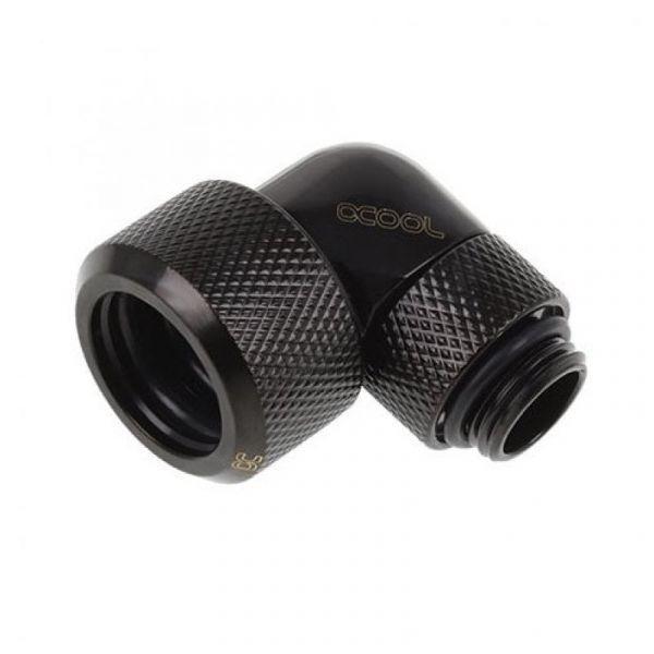Adaptador de Compressão ALPHACOOL Eiszapfen 16mm para Tubo Rígido, 90° Giratório (G1/4 - Preto) — miniatura 2